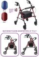 Aluminum Folding Rollator with Adjustable Seat Height